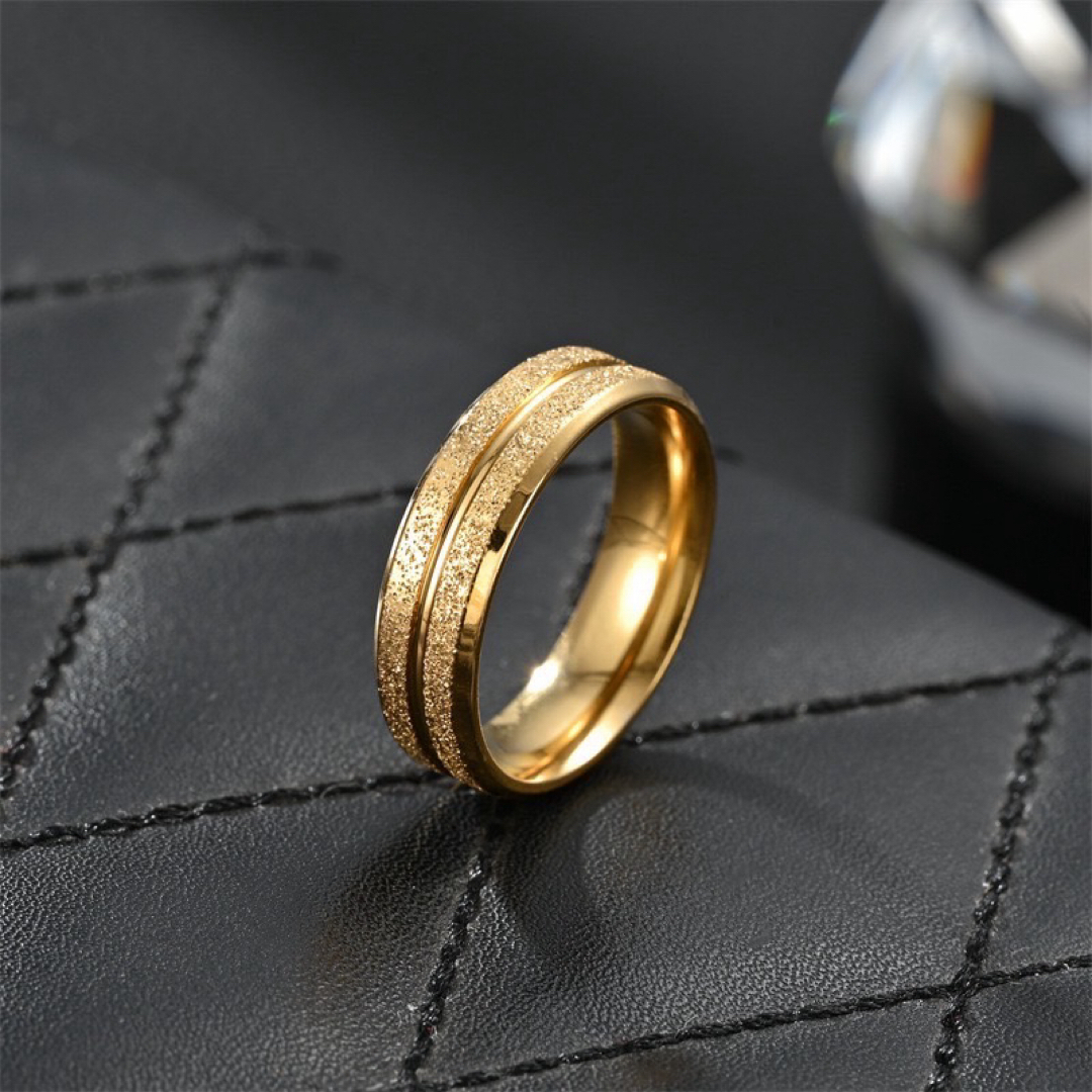 Wラメリング ステンレスリング ステンレス指輪 サージカルステンレス ゴールド メンズのアクセサリー(リング(指輪))の商品写真