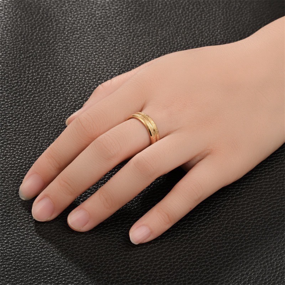Wラメリング ステンレスリング ステンレス指輪 サージカルステンレス ゴールド メンズのアクセサリー(リング(指輪))の商品写真