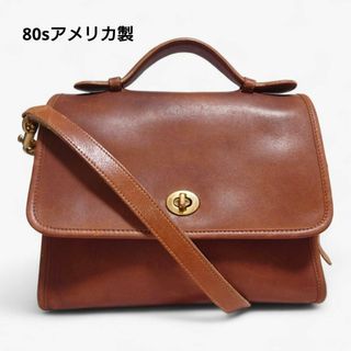 コーチ(COACH)のオールドコーチ　80s　us刻印　アメリカ製　トップハンドル　ハンドバッグ　茶色(ショルダーバッグ)