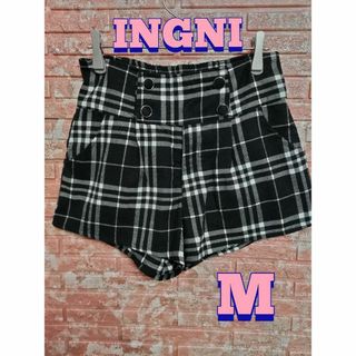 INGNI - INGNI イング チェック柄 ショートパンツ 白黒 Mサイズ