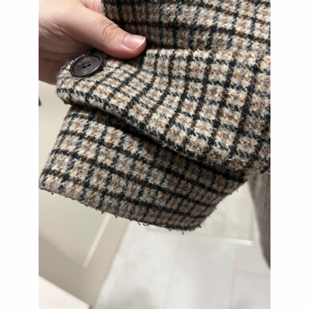 L'Appartement DEUXIEME CLASSE(アパルトモンドゥーズィエムクラス)のLAULEN checked coat チェック ロングコート ベージュ レディースのジャケット/アウター(ロングコート)の商品写真