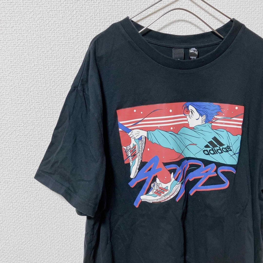 adidas(アディダス)のアディダス adidas XLサイズ　ビッグロゴ　スニーカー　シューズプリント メンズのトップス(Tシャツ/カットソー(半袖/袖なし))の商品写真