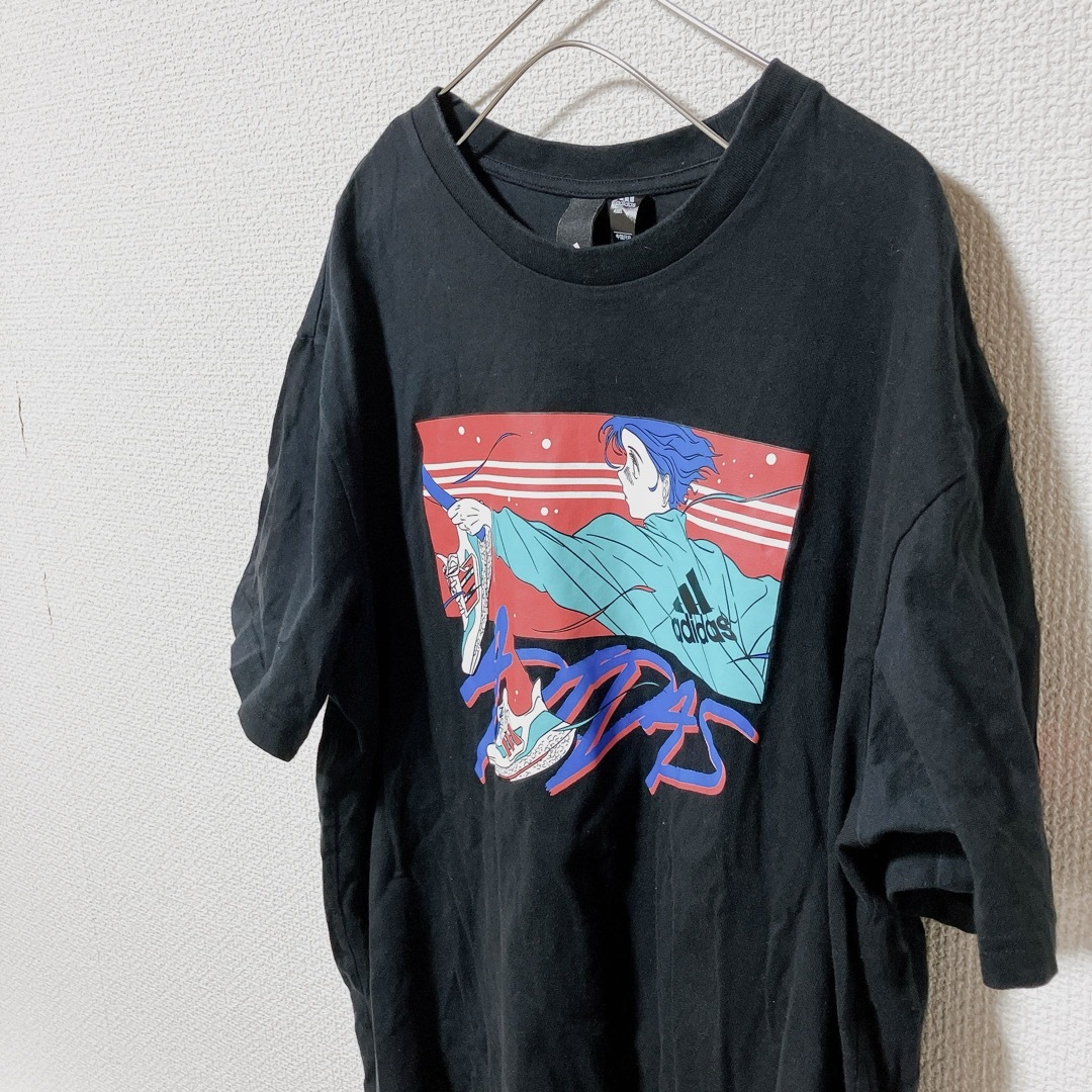 adidas(アディダス)のアディダス adidas XLサイズ　ビッグロゴ　スニーカー　シューズプリント メンズのトップス(Tシャツ/カットソー(半袖/袖なし))の商品写真