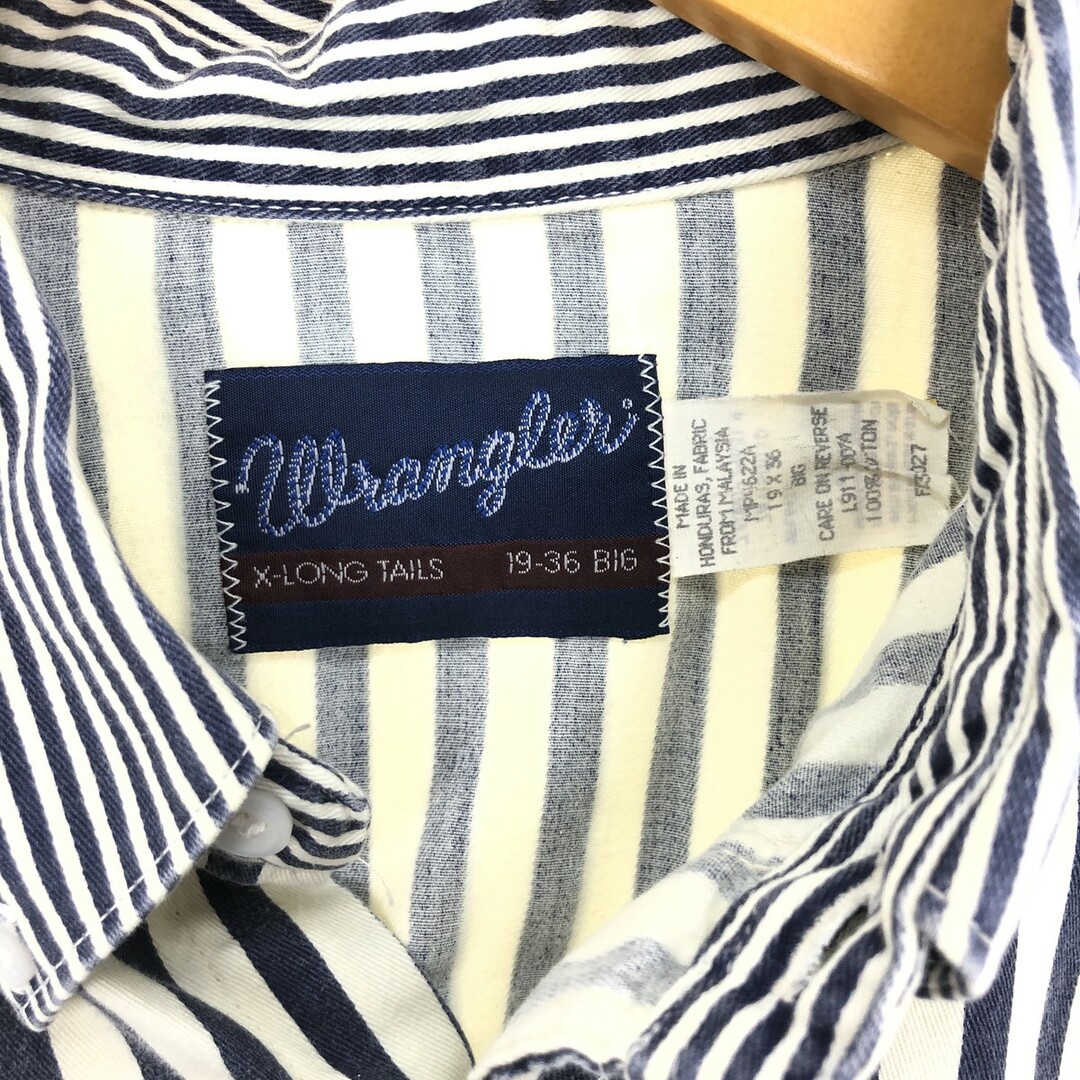 Wrangler(ラングラー)の古着 ラングラー Wrangler 長袖 ボタンダウンストライプシャツ メンズXL ヴィンテージ /eaa427697 メンズのトップス(シャツ)の商品写真