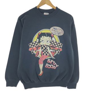 ヘインズ(Hanes)の古着 90年代 ヘインズ Hanes BETTY BOOP ベティブープ ラメプリント キャラクタースウェットシャツ トレーナー メンズM ヴィンテージ /eaa427933(スウェット)