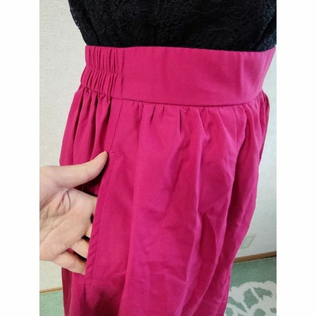 PLST(プラステ)のプラステ　春色ポリエステルコットンギャザースカート　М　半周ゴム レディースのスカート(ひざ丈スカート)の商品写真