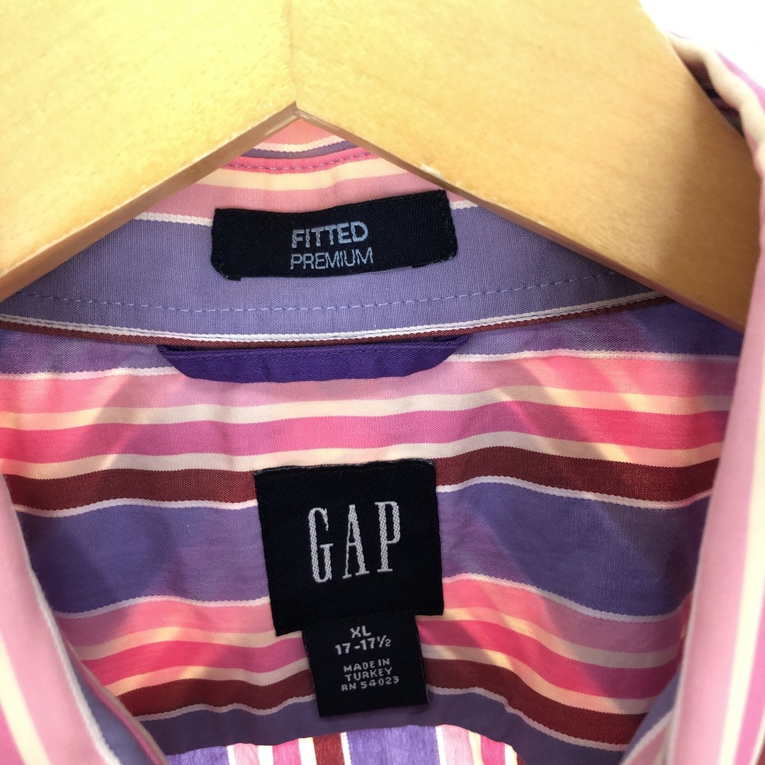 GAP(ギャップ)の古着 ギャップ GAP FITTED PREMIUM 長袖 ストライプシャツ メンズXL /eaa427698 メンズのトップス(シャツ)の商品写真