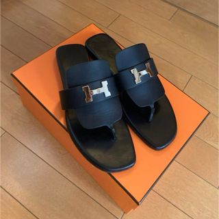 エルメス(Hermes)のエルメス　HERMES   サンダル　ギャラリー　ブラック　25センチ(サンダル)