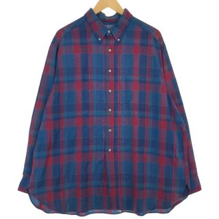 ペンドルトン(PENDLETON)の古着 70年代 ペンドルトン PENDLETON チェック柄 ウールボタンダウンシャツ USA製 メンズL ヴィンテージ /eaa427300(シャツ)