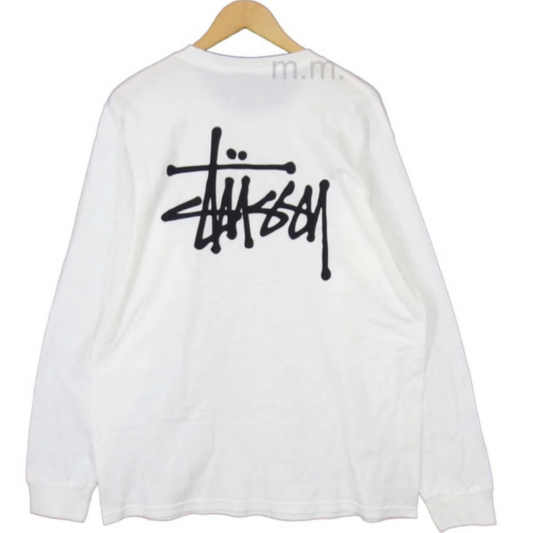 STUSSY(ステューシー)のstussy ステューシー 長袖 ロンT カットソー ベイシック ホワイト  L メンズのトップス(Tシャツ/カットソー(七分/長袖))の商品写真