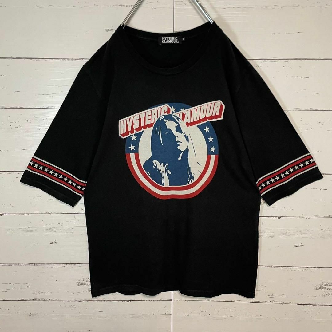 HYSTERIC GLAMOUR(ヒステリックグラマー)の【希少モデル】ヒステリックグラマー☆ヒスガール 両面プリント Tシャツ 五部袖 メンズのトップス(Tシャツ/カットソー(半袖/袖なし))の商品写真