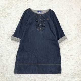 バーバリーブルーレーベル(BURBERRY BLUE LABEL)のBURBERRY　バーバリー　デニムチュニック　ワンピース　ノバチェック　ロゴ(チュニック)