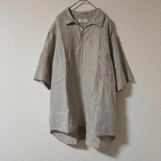 ネストローブ(nest Robe)のCONFECT ブラックヘンプ半袖スキッパーシャツ(シャツ)