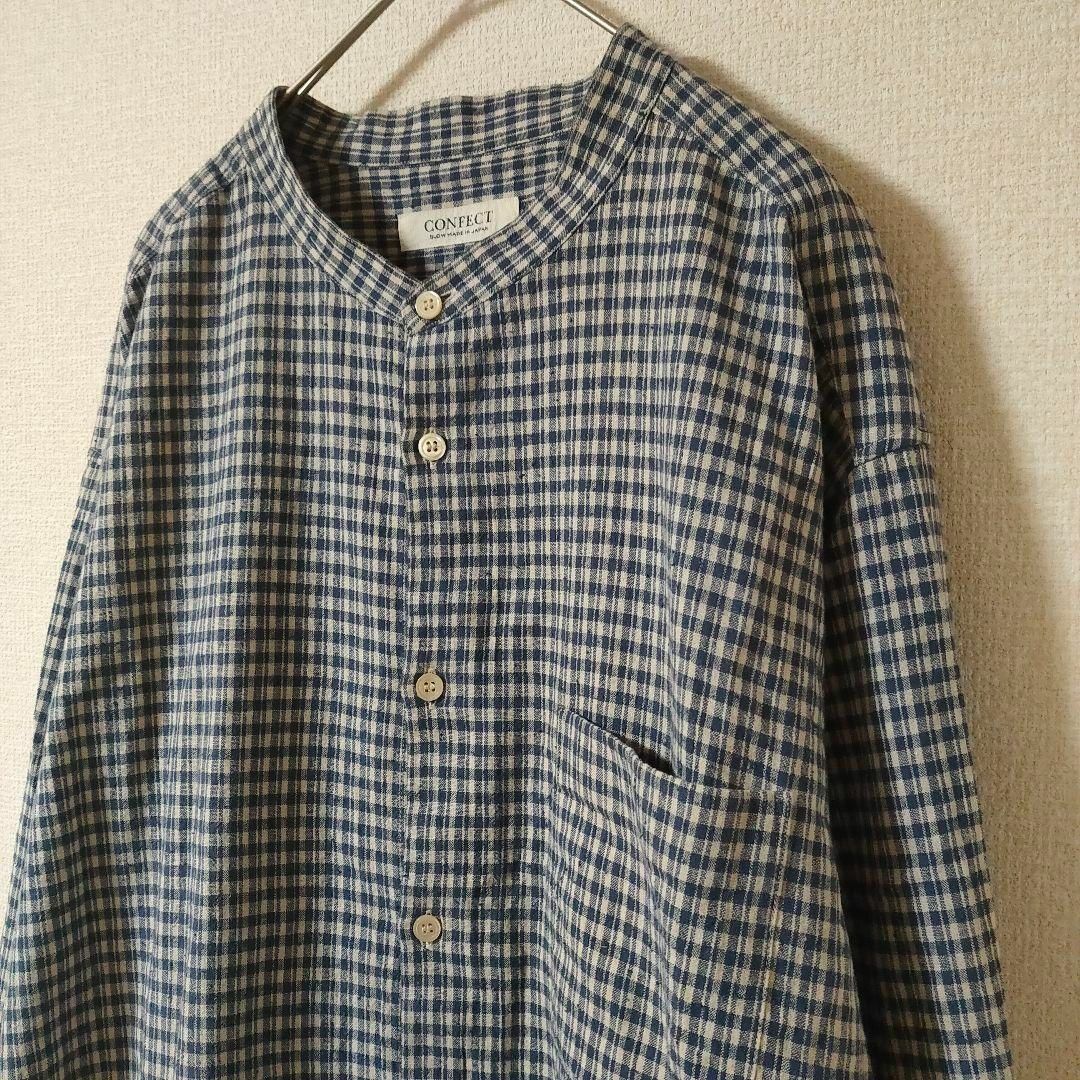 nest Robe(ネストローブ)のCONFECT コットンリネンネップシャンブレーバンドカラーシャツ メンズのトップス(シャツ)の商品写真