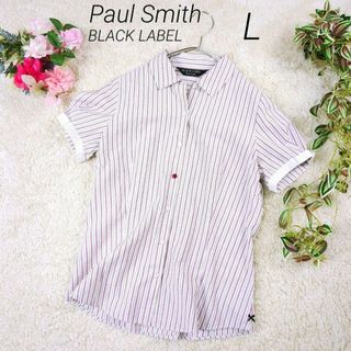 ポールスミス(Paul Smith)のPaul Smith　ポールスミス　ストライプシャツ　パフスリーブ　リボン刺繍(シャツ/ブラウス(半袖/袖なし))