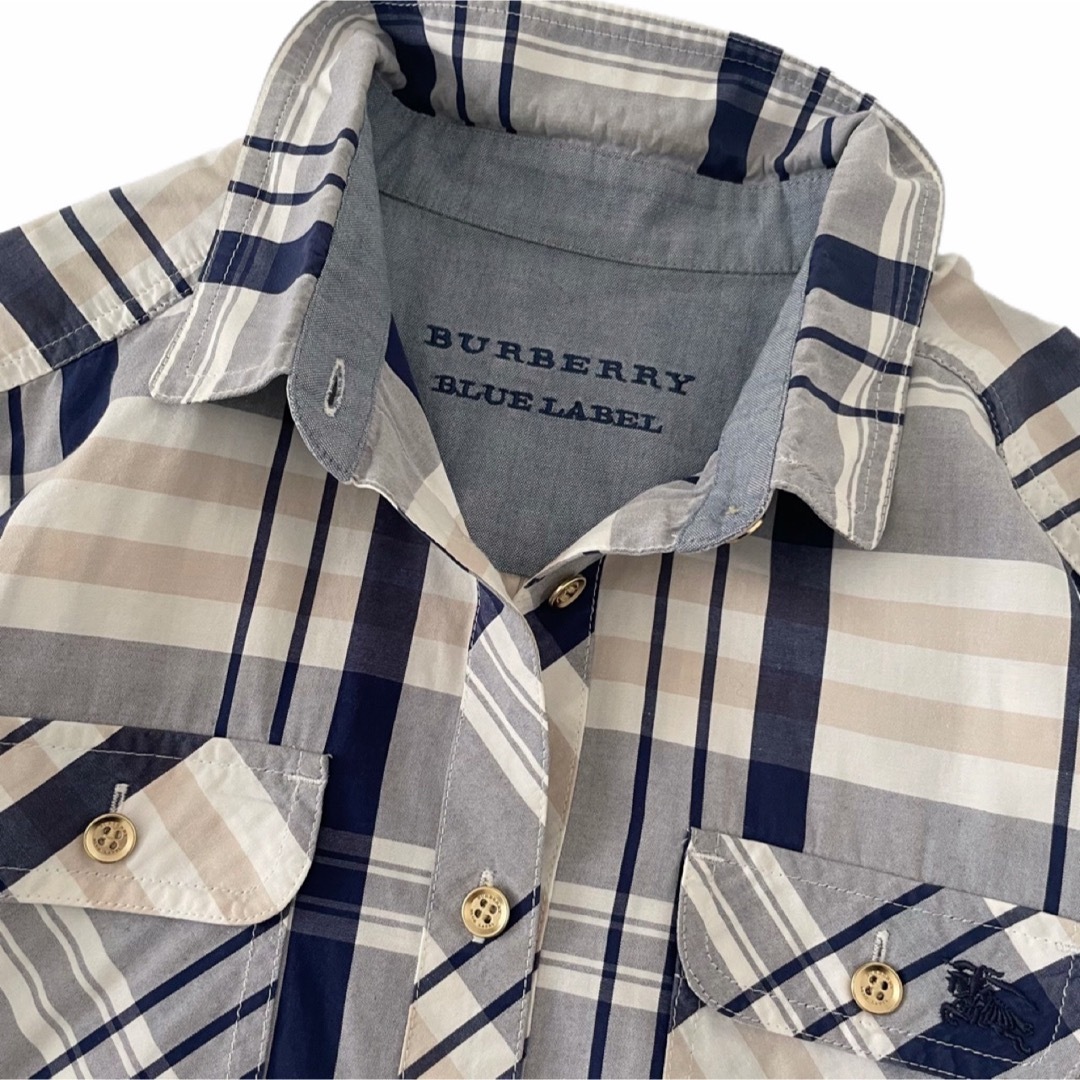 BURBERRY BLUE LABEL(バーバリーブルーレーベル)の美品 BURBERRY BLUE LABEL  チェック ブラウス シャツ レディースのトップス(シャツ/ブラウス(長袖/七分))の商品写真