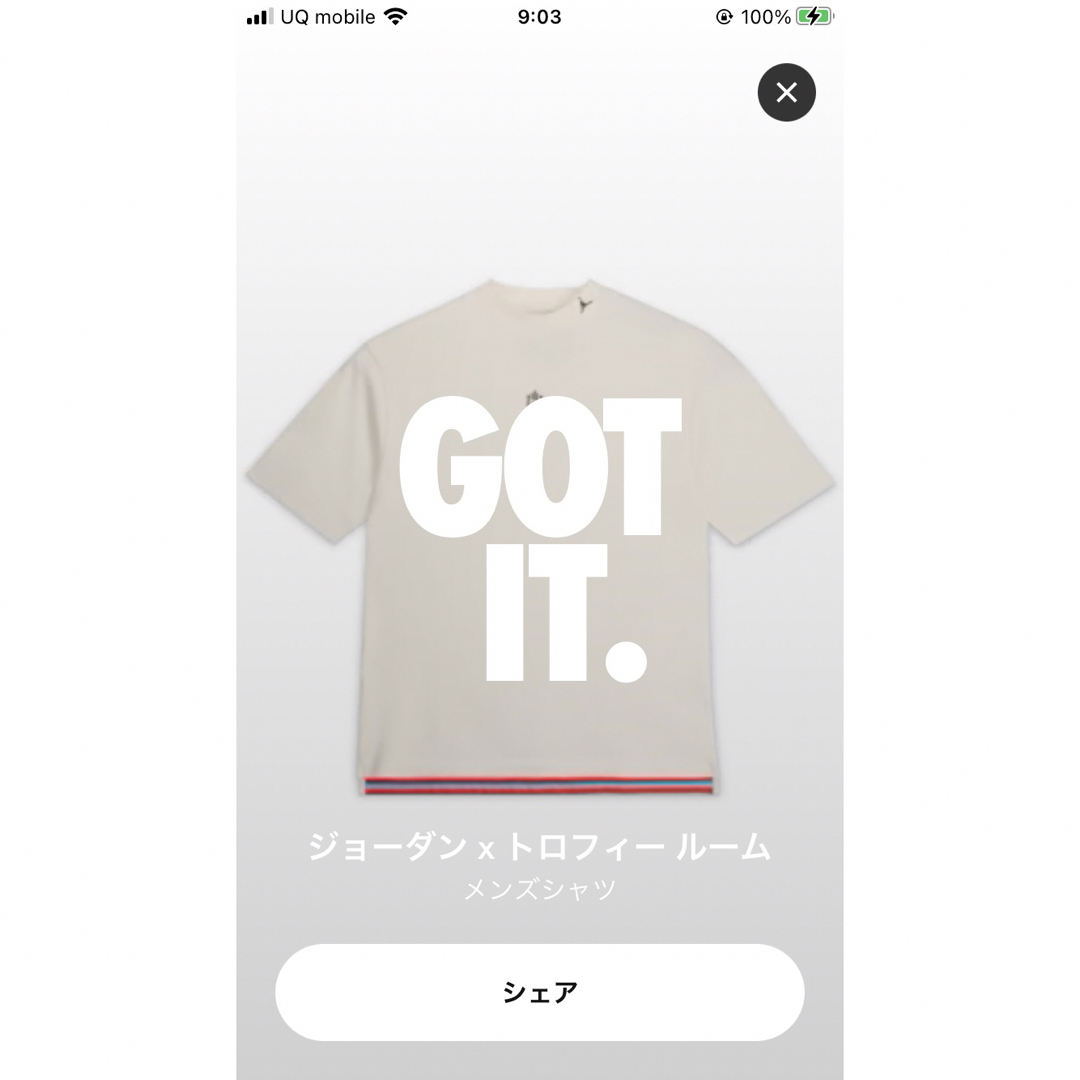 NIKE(ナイキ)の抽選当選品未開封新品Nike Jordan x Trophy RoomTシャツ メンズのトップス(Tシャツ/カットソー(半袖/袖なし))の商品写真