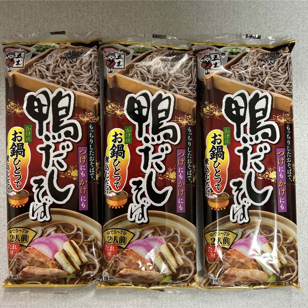 五木食品(イツキショクヒン)の五木食品 鴨だしそば 228g×3袋 たれ付き 蕎麦まとめ売り 食品/飲料/酒の食品(麺類)の商品写真