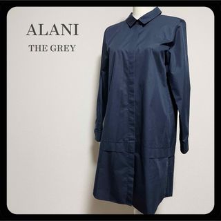 ノーブル(Noble)の【新品】ALANI THE GREY バックリボン シャツワンピース ネイビー(ひざ丈ワンピース)