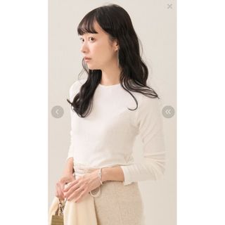 フリークスストア(FREAK'S STORE)のベースレンジBaserange OMO LONG SLEEVEベロアトップス白S(カットソー(長袖/七分))