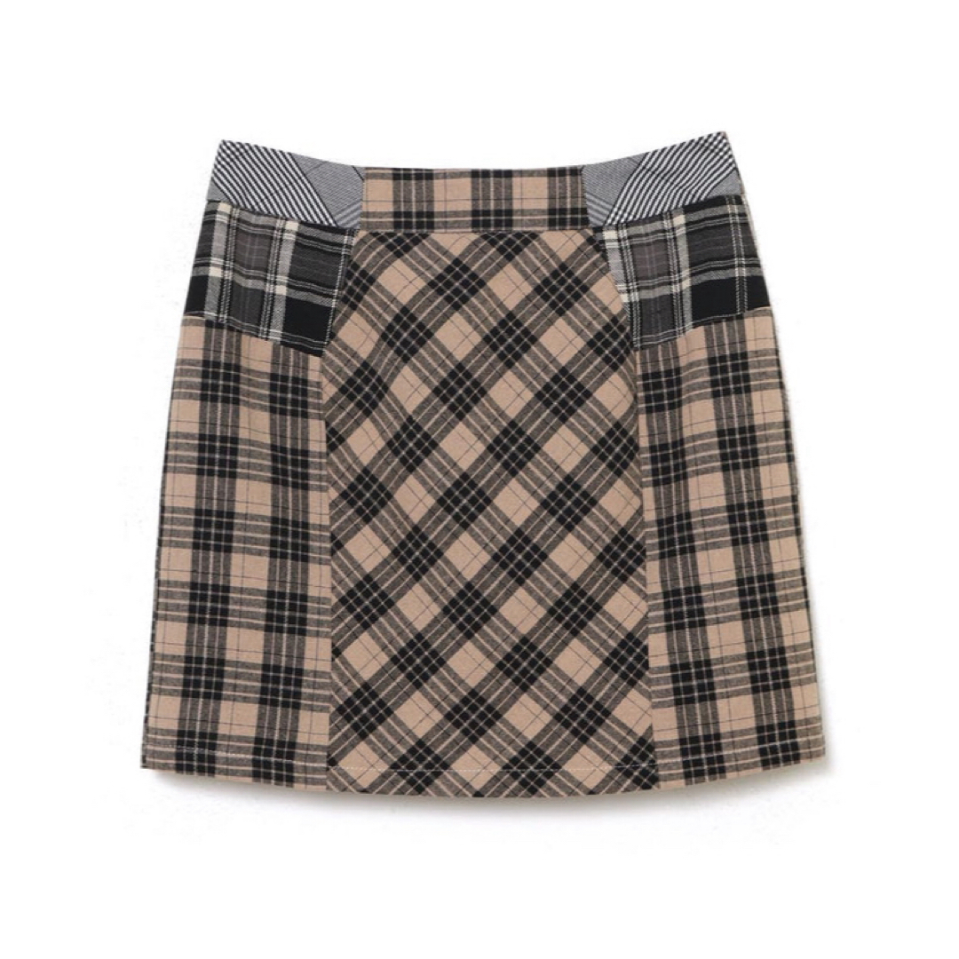 Anna check skirt Beige S レディースのスカート(ミニスカート)の商品写真