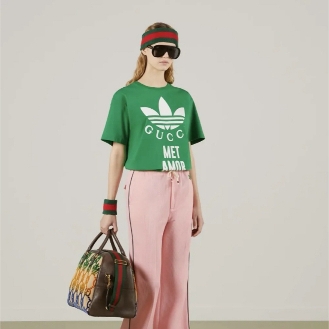 Gucci(グッチ)の【新品未使用】グッチGUCCIadidasコラボTシャツSサイズ レディースのトップス(Tシャツ(半袖/袖なし))の商品写真