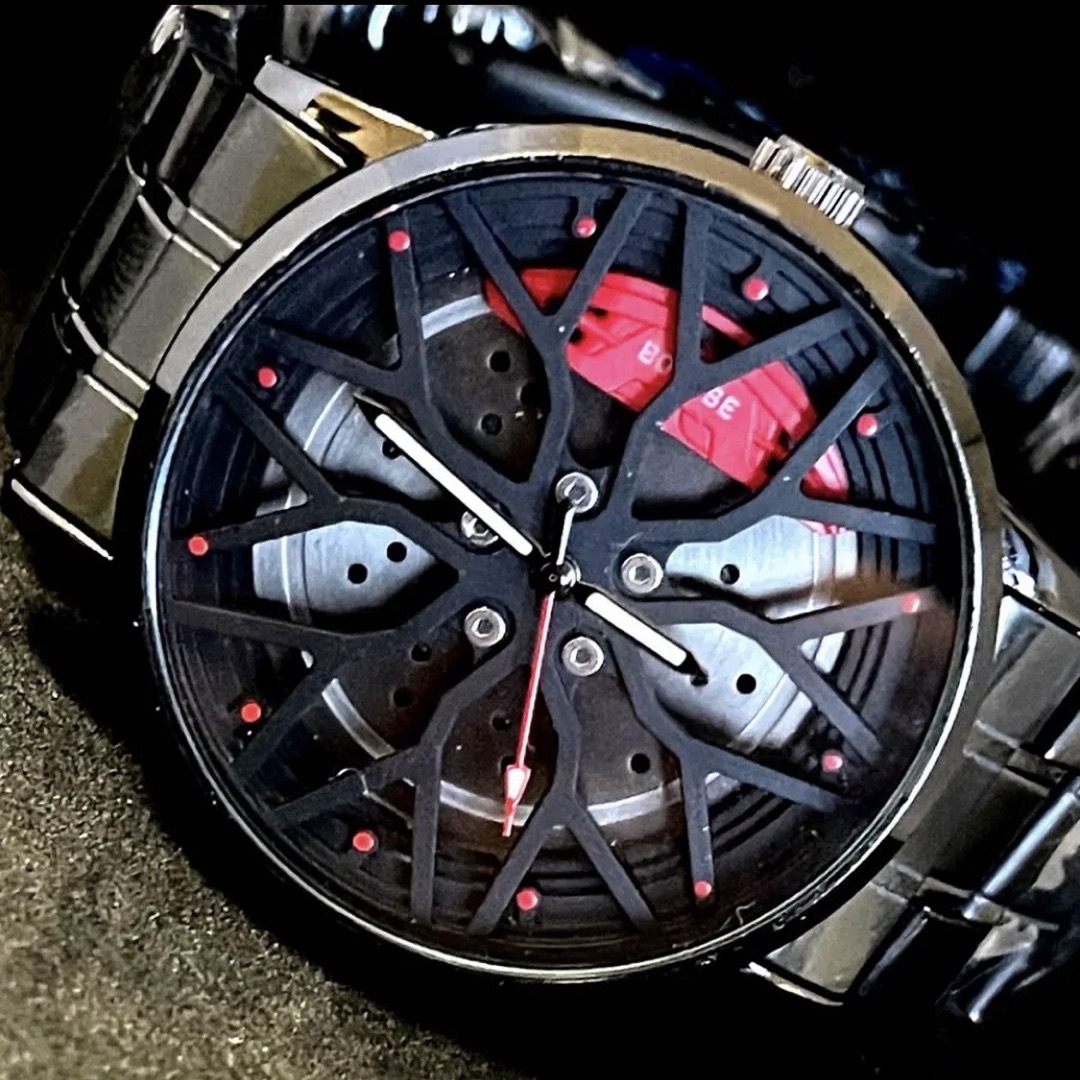 新品 BORUSE ホイールオマージュウォッチ レッドキャリパー メンズ腕時計 メンズの時計(腕時計(アナログ))の商品写真
