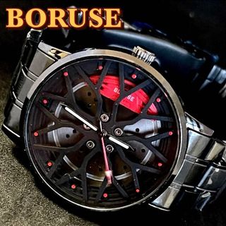 新品 BORUSE ホイールオマージュウォッチ レッドキャリパー メンズ腕時計(腕時計(アナログ))