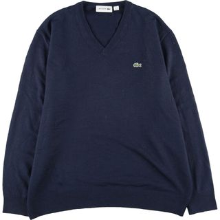 ラコステ(LACOSTE)の古着 ラコステ LACOSTE Vネック アクリルニットセーター メンズXXL /eaa410814(ニット/セーター)