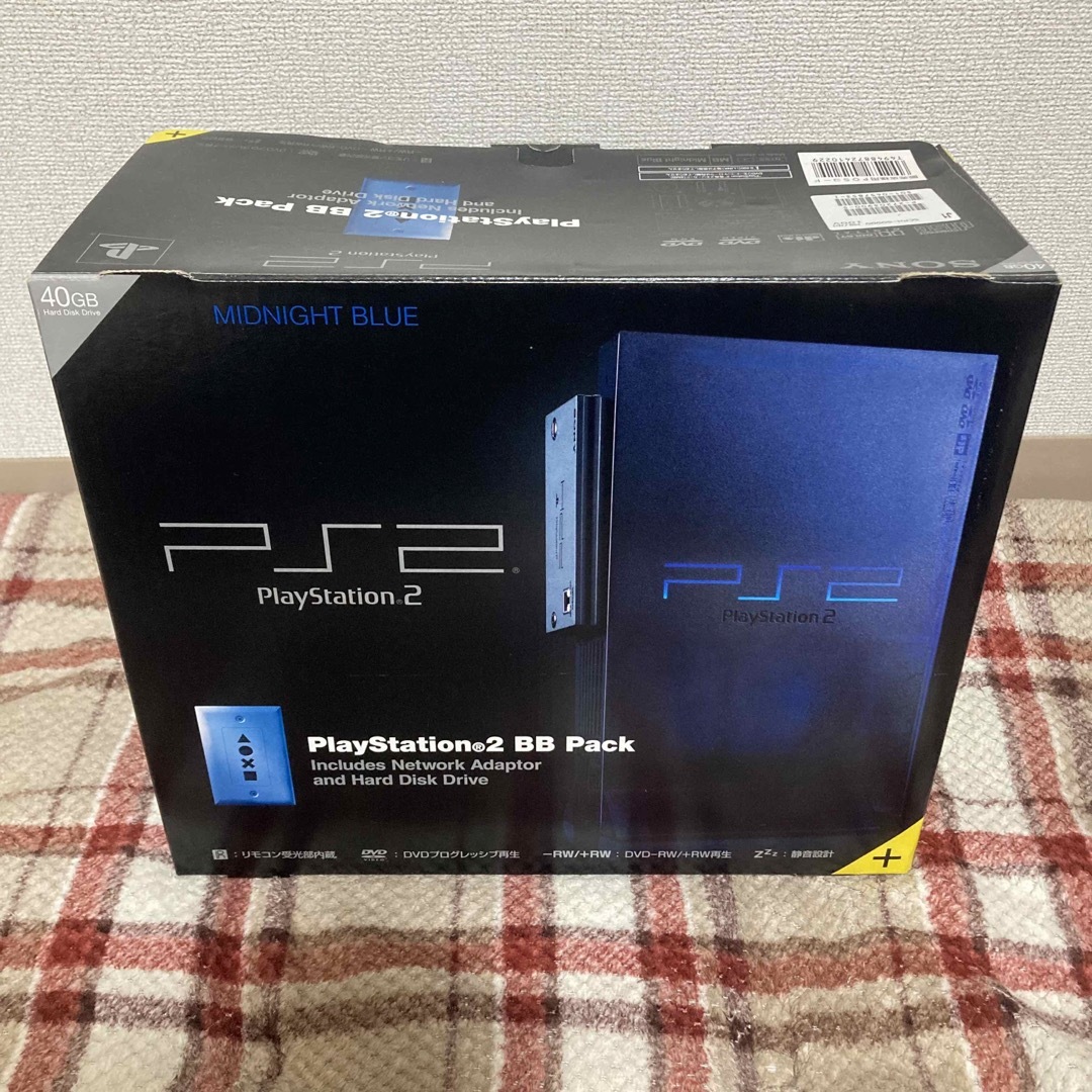 PlayStation2(プレイステーション2)のps2 本体　ミッドナイトブルー　BBユニット エンタメ/ホビーのゲームソフト/ゲーム機本体(家庭用ゲーム機本体)の商品写真