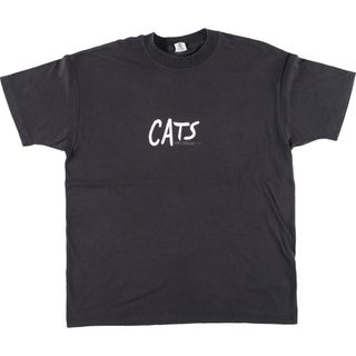 古着 80年代 TOUCH OF GOLD CATS キャッツ 両面プリント プリントTシャツ USA製 メンズXL ヴィンテージ /eaa425562(Tシャツ/カットソー(半袖/袖なし))