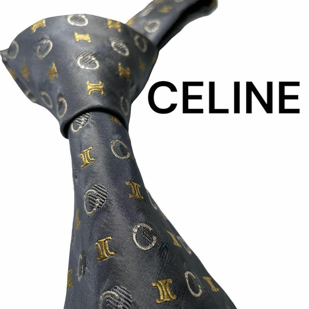 celine(セリーヌ)の626✨美品✨CELINE ネクタイ　マカダム　総柄　C柄　厚め　グレー　高級感 メンズのファッション小物(ネクタイ)の商品写真