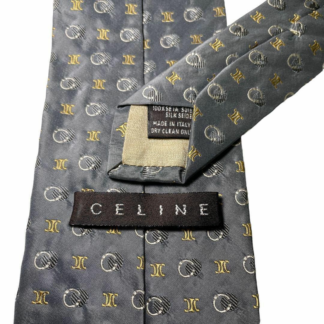 celine(セリーヌ)の626✨美品✨CELINE ネクタイ　マカダム　総柄　C柄　厚め　グレー　高級感 メンズのファッション小物(ネクタイ)の商品写真