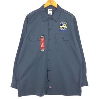 ディッキーズ(Dickies)の古着 ディッキーズ Dickies 長袖 ワークシャツ メンズL /eaa431738(シャツ)