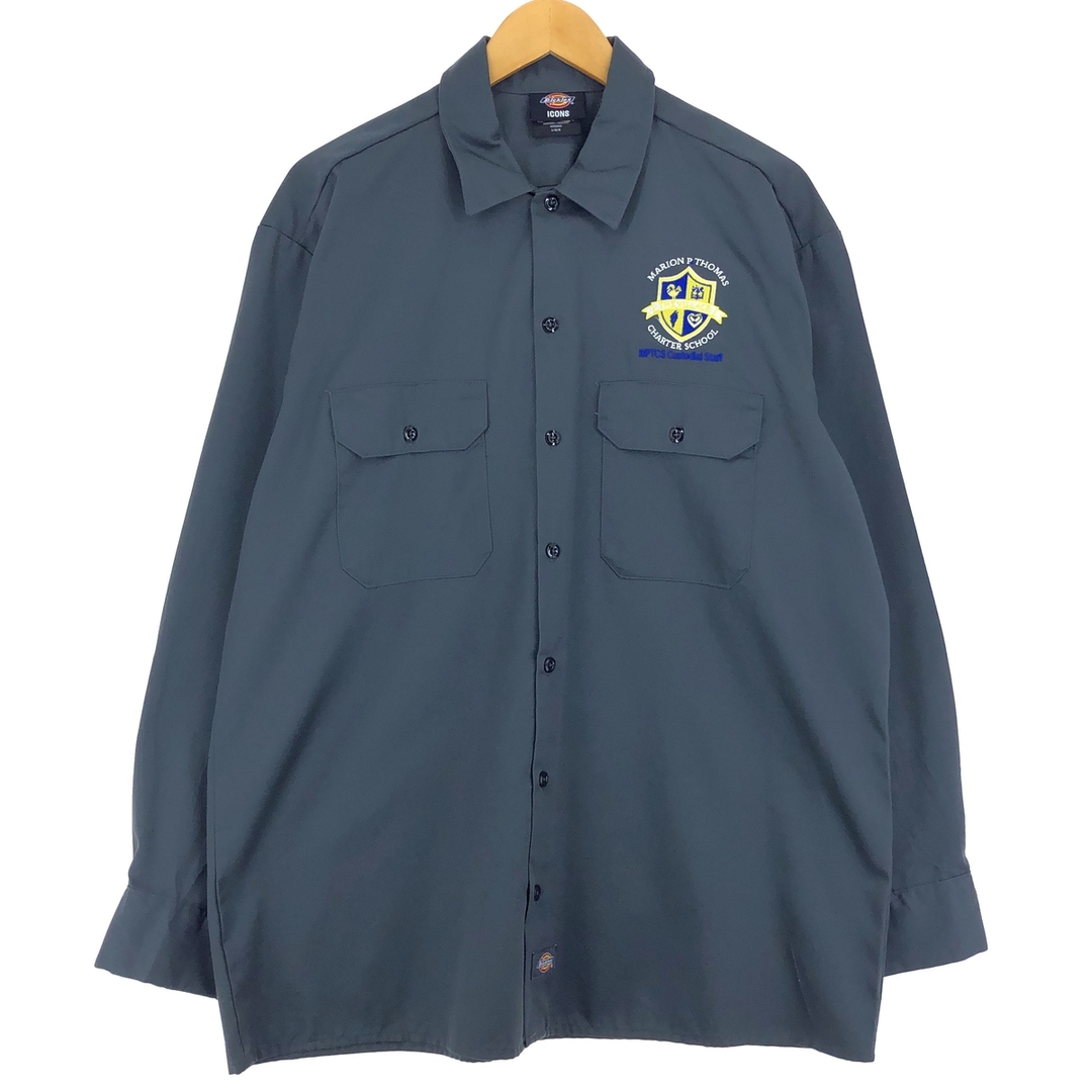 Dickies(ディッキーズ)の古着 ディッキーズ Dickies 長袖 ワークシャツ メンズL /eaa431739 メンズのトップス(シャツ)の商品写真