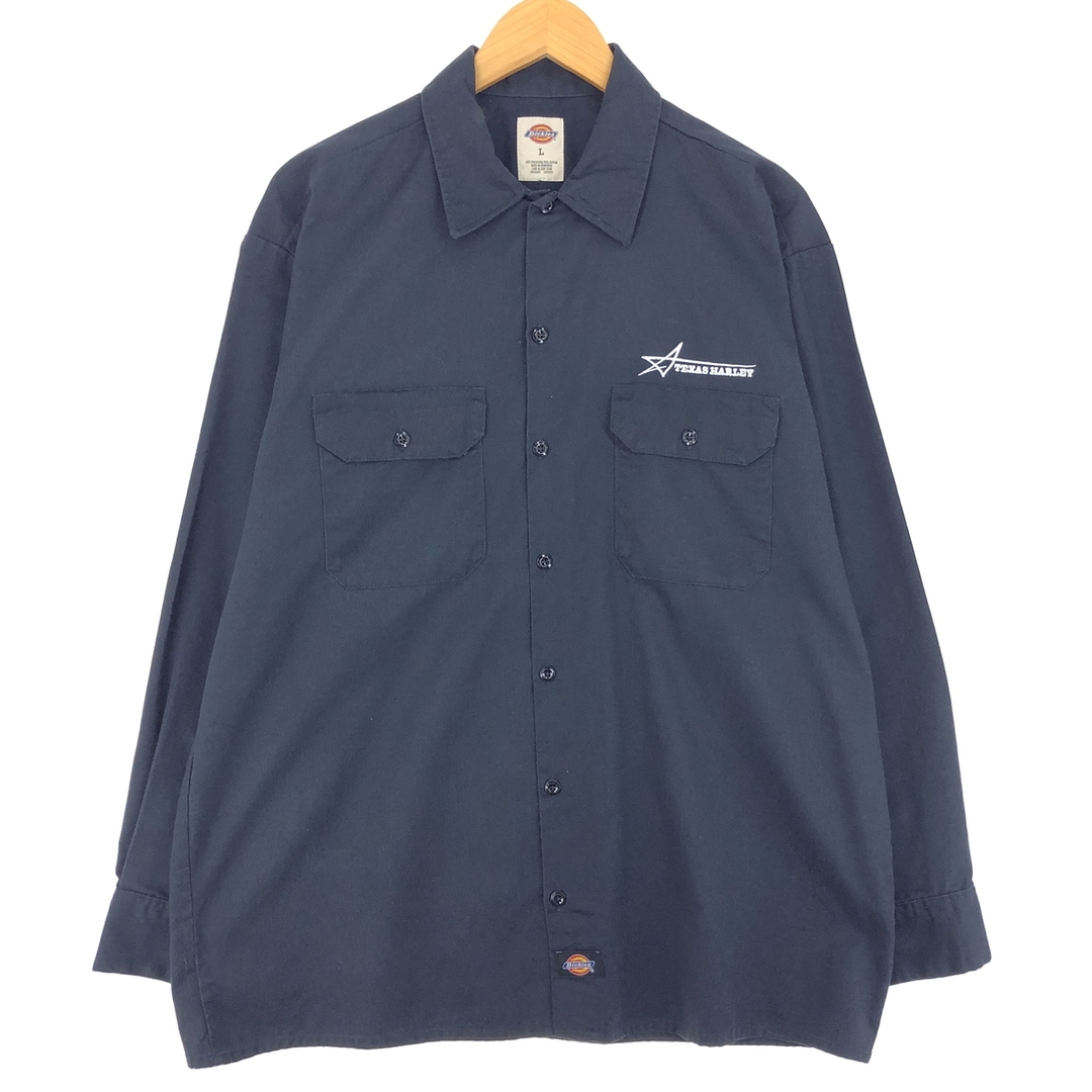 Dickies(ディッキーズ)の古着 ディッキーズ Dickies 長袖 ワークシャツ メンズL /eaa431740 メンズのトップス(シャツ)の商品写真