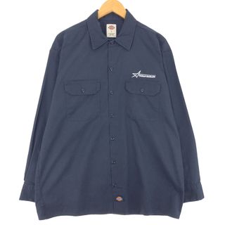 ディッキーズ(Dickies)の古着 ディッキーズ Dickies 長袖 ワークシャツ メンズL /eaa431740(シャツ)