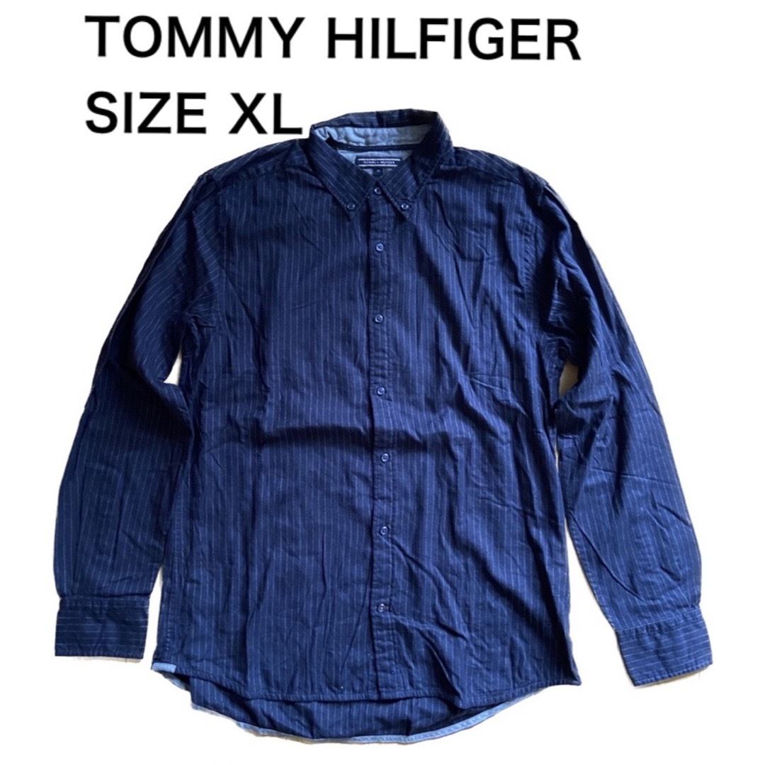 TOMMY HILFIGER(トミーヒルフィガー)のTOMMY HILFIGER トミーヒルフィガー 長袖シャツ ストライプ XL メンズのトップス(シャツ)の商品写真