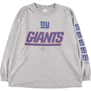 リーボック(Reebok)の古着 リーボック Reebok NFL NEW YORK GIANTS ニューヨークジャイアンツ 袖プリント ロングTシャツ ロンT メンズL /eaa431130(Tシャツ/カットソー(半袖/袖なし))