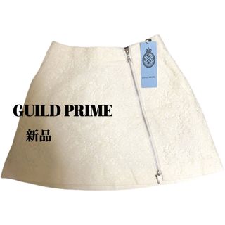 GUILD PRIME - 【GUILD PRIME】新品未使用　花柄ジャガードミニスカート　白　Sサイズ