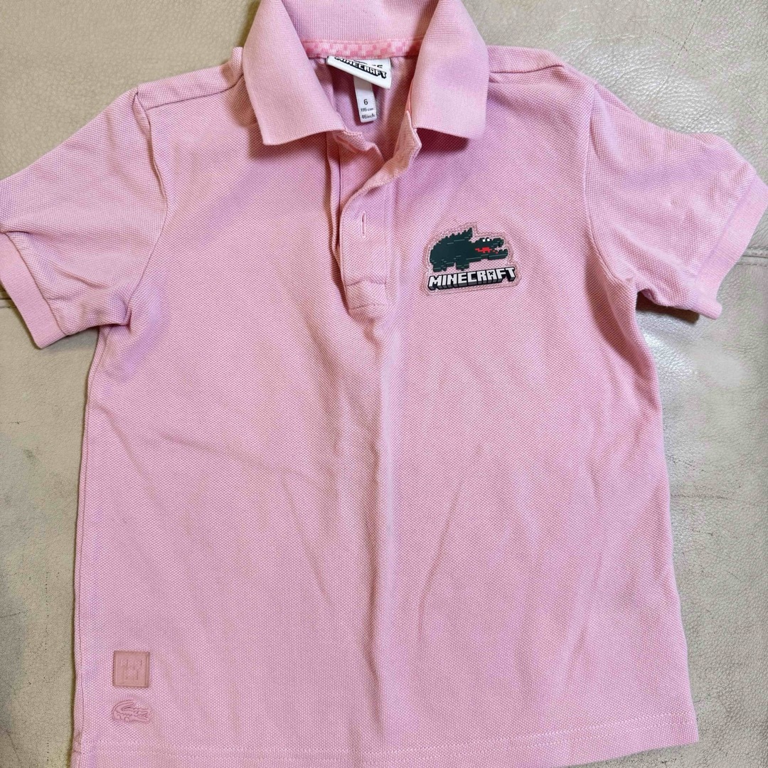 LACOSTE(ラコステ)のレア！ LACOSTE マイクラ コラボ  ポロシャツ キッズ/ベビー/マタニティのキッズ服男の子用(90cm~)(Tシャツ/カットソー)の商品写真