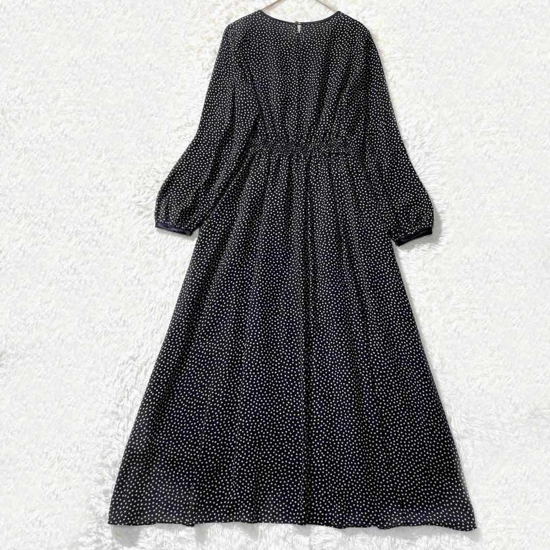 SLOBE IENA(スローブイエナ)の【美品】SLOBE IENA ドットフラワープリント ワンピース Aライン レディースのワンピース(ロングワンピース/マキシワンピース)の商品写真