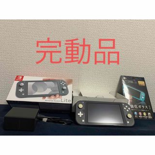 Nintendo Switch - 【完動品】Switchライト本体 グレー 強化ガラス保護フィルムのおまけ付き♪