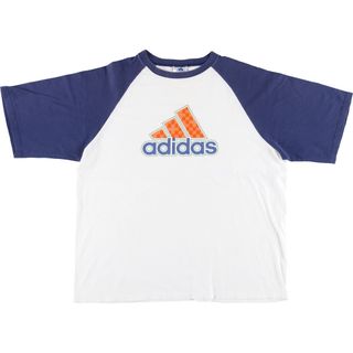 アディダス(adidas)の古着 90年代 アディダス adidas 五分袖 ラグランTシャツ USA製 メンズXL ヴィンテージ /eaa431398(Tシャツ/カットソー(半袖/袖なし))