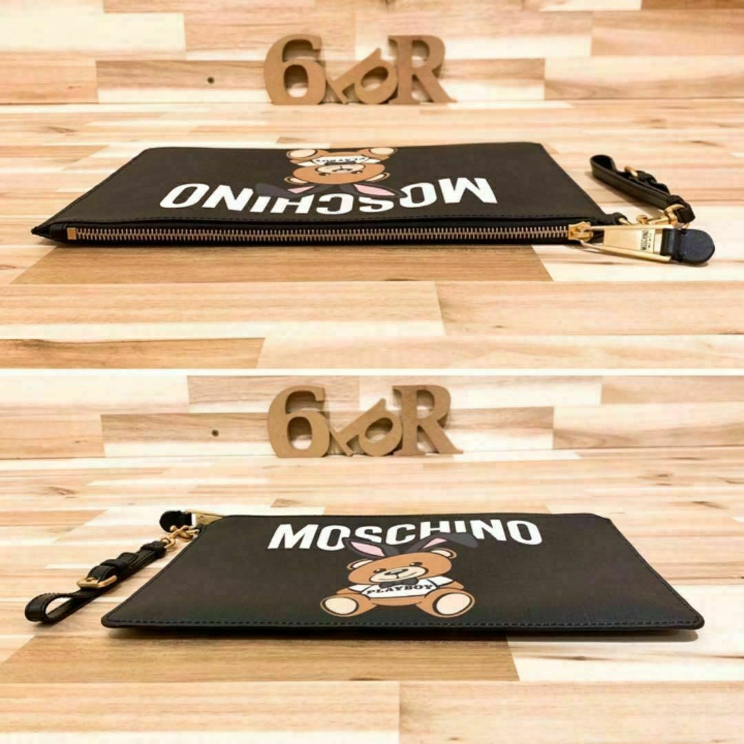 MOSCHINO(モスキーノ)の激レア【モスキーノ×プレイボーイ】コラボ バニー テディベア クラッチバッグ 黒 レディースのバッグ(クラッチバッグ)の商品写真