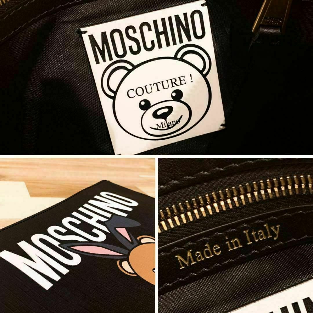 MOSCHINO(モスキーノ)の激レア【モスキーノ×プレイボーイ】コラボ バニー テディベア クラッチバッグ 黒 レディースのバッグ(クラッチバッグ)の商品写真