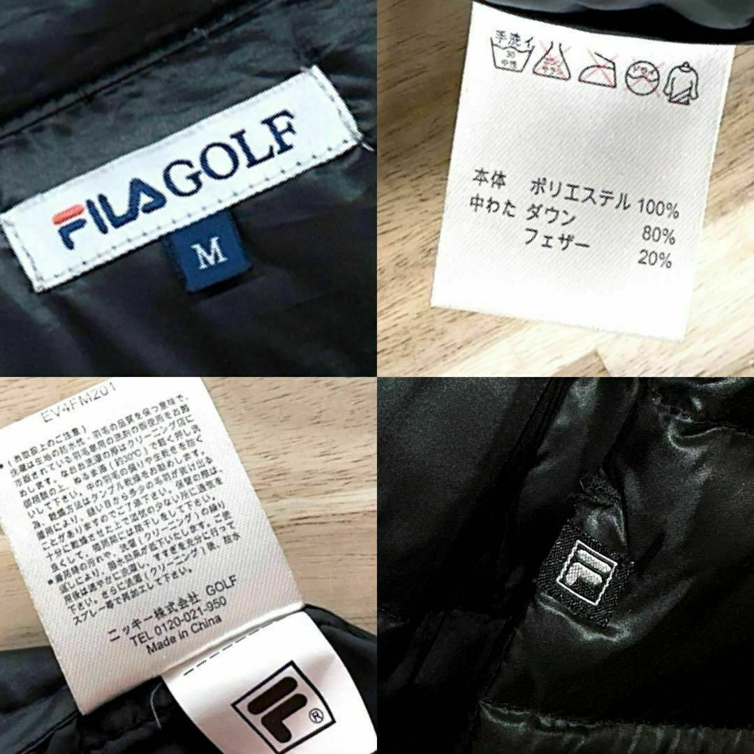 FILA(フィラ)の【フィラゴルフ】フェザー混ダウン ジャケット ゴルフGOLF 防寒 M 黒×白 スポーツ/アウトドアのゴルフ(ウエア)の商品写真