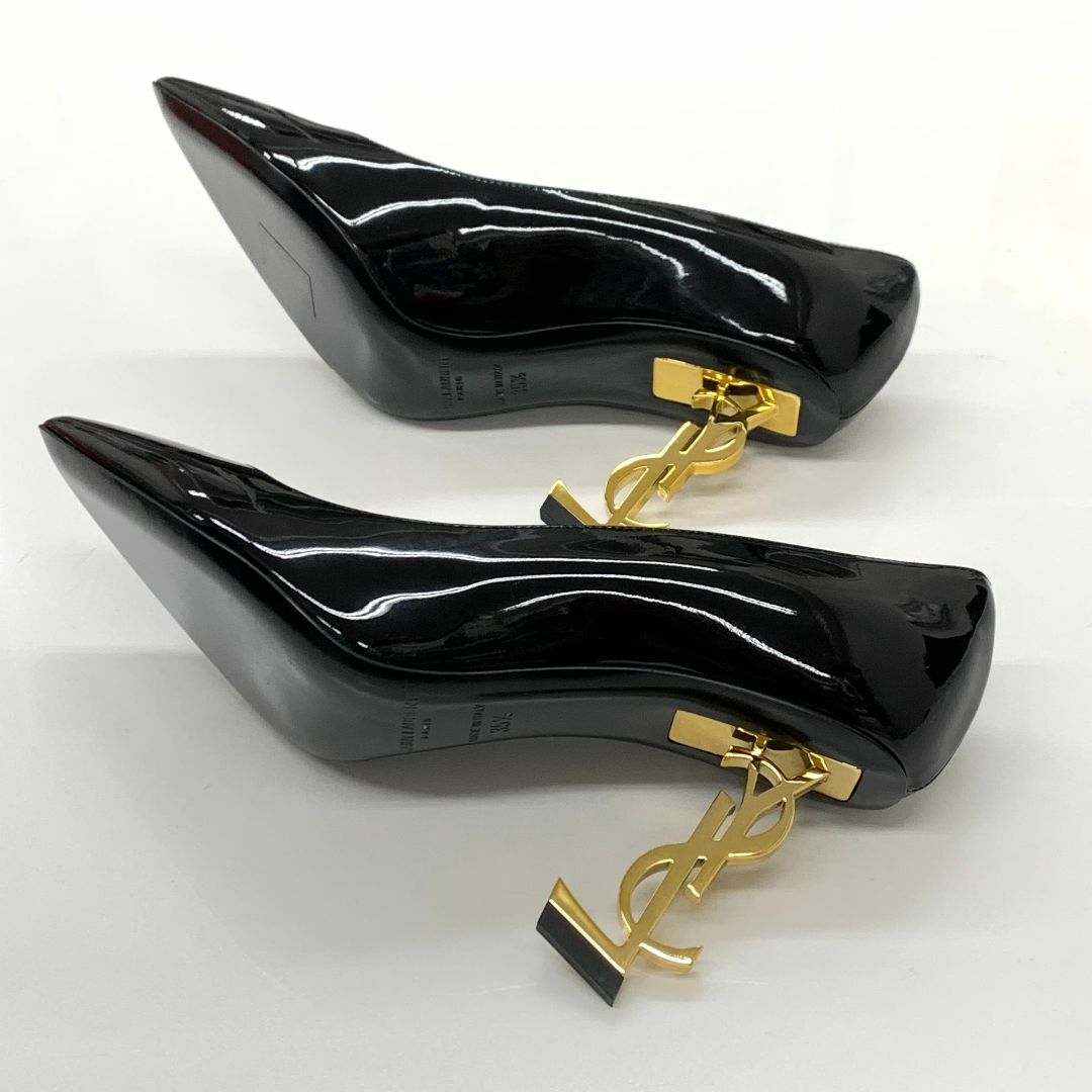 Saint Laurent(サンローラン)の8215 サンローラン オピウム パテント YSLロゴヒール パンプス ブラック レディースの靴/シューズ(ハイヒール/パンプス)の商品写真