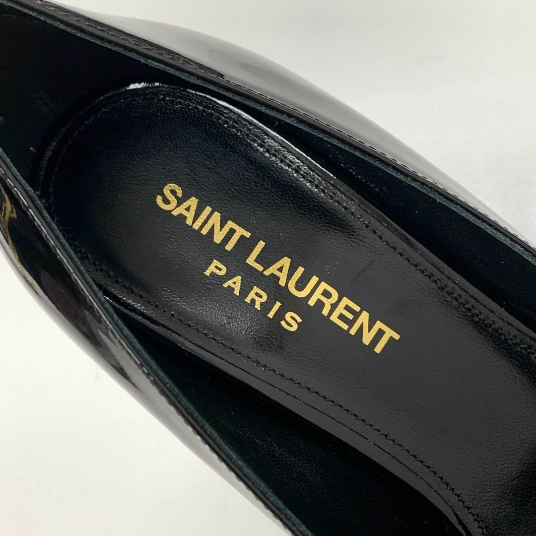 Saint Laurent(サンローラン)の8215 サンローラン オピウム パテント YSLロゴヒール パンプス ブラック レディースの靴/シューズ(ハイヒール/パンプス)の商品写真