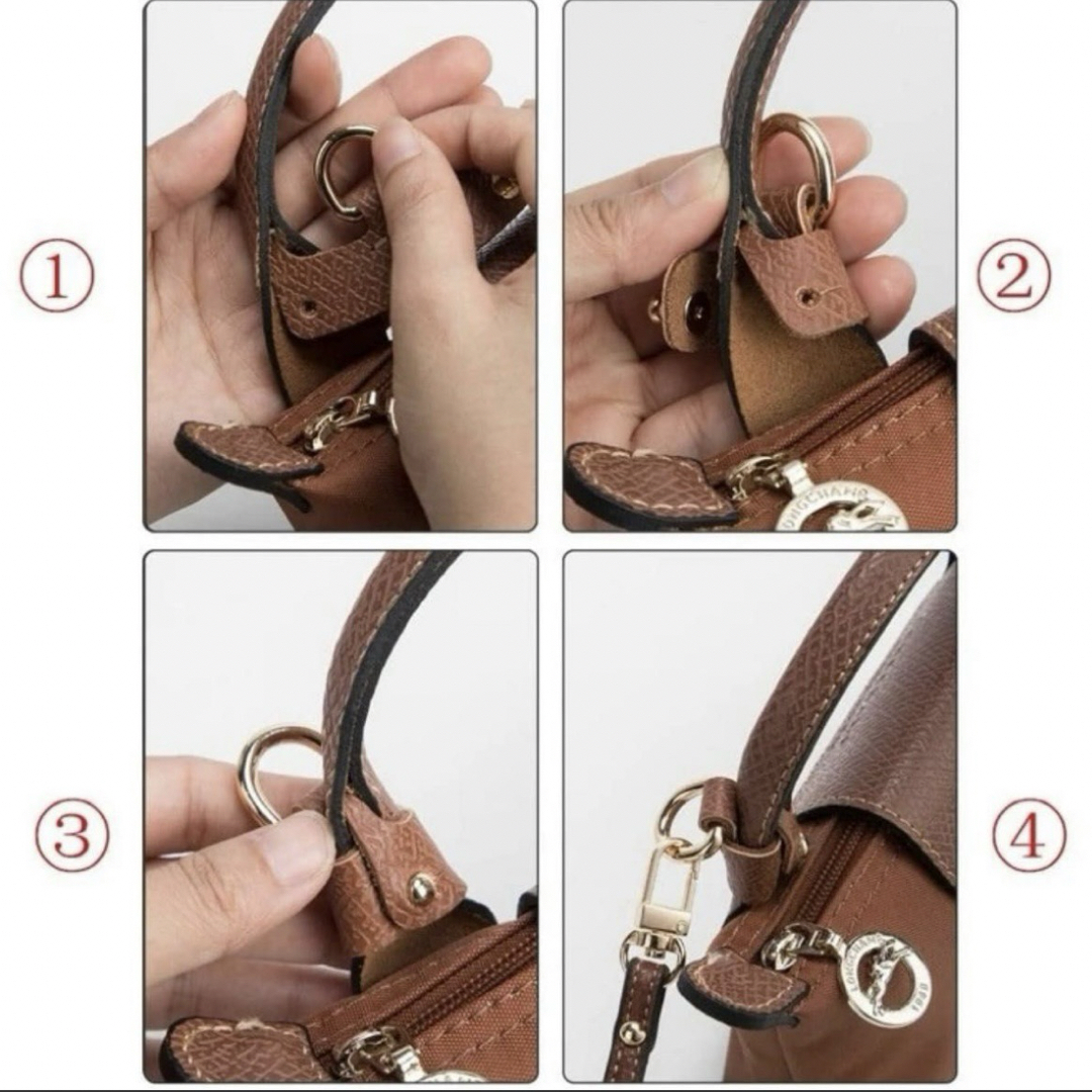 LONGCHAMP(ロンシャン)のロンシャン　Longchamp ポーチ　ショルダー　カスタム　パーツ　ブラウン レディースのバッグ(その他)の商品写真